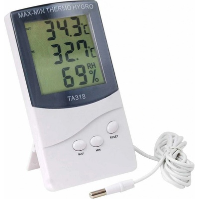 KTJ TA318 Digitálny teplomer, vlhkomer interiéru a exteriéru -50 °C – 70 °C