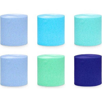 PartyDeco Креп хартия, синьо и зелено микс