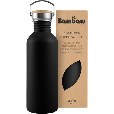 Bambaw Fľaša z nehrdzavejúcej ocele 500 ml Jet Black