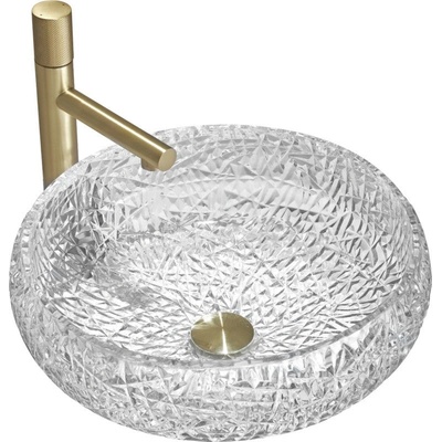 Mexen Celia стъклена умивалник върху плот 44 x 44 cm, прозрачен - 24034400 (24034400)