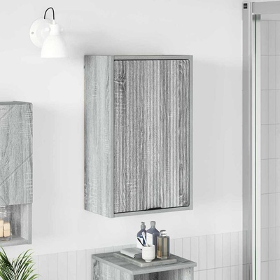 vidaXL Шкаф за баня Монтиране на стена Сив Сонома 39 x 23, 5 x 65 см (883390)