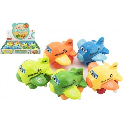 Teddies Letadlo s očima mávající křídla na natažení plast 8cm