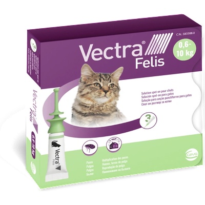 Ceva Vectra Felis - спот-он разтвор за котки срещу възрастни бълхи и незрелите им форми
