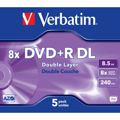 Verbatim 43541 празен DVD диск 8, 5 GB DVD+R DL 5 броя (43541)