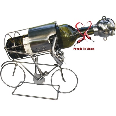 Kovový stojan na víno cyklista 96950