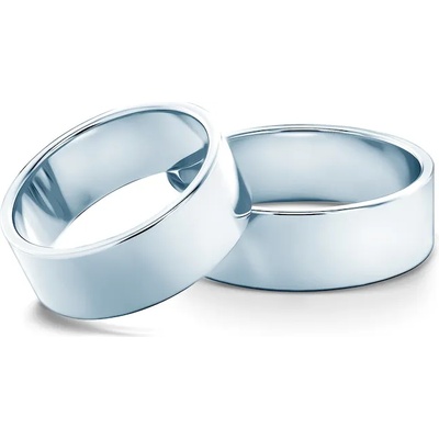 SAVICKI Сватбени халкии: бяло злато, плоски. 7 мм