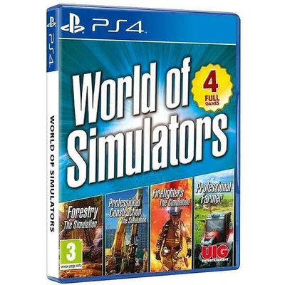 UIG Entertainment World of Simulators: Forestry + Firefighters + Professional Farmer + Professional Construction (PS4)