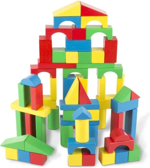 Melissa & Doug - Дървен многоцветен конструктор - 100 части