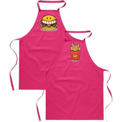 Povidlo.cz Zástěry pro páry Fast Food Purpurová