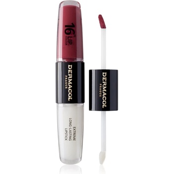 Dermacol 16H Lip Colour дълготрайно червило и гланц за устни цвят 28 Royal Peony 2x4ml