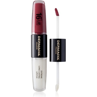 Dermacol 16H Lip Colour дълготрайно червило и гланц за устни цвят 28 Royal Peony 2x4ml