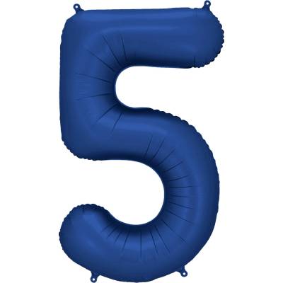 Party Deco Foliová číslice Saténová tmavě modrá, Navy 5 86 cm