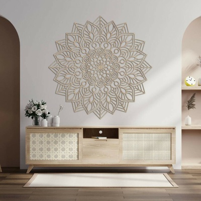 Drevená mandala na stenu - LAFET 4438 HDF0319-A
