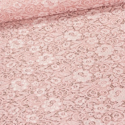 Šatovka / krajka LILI 3 elastická, světle růžová, š.150cm (látka v metráži)