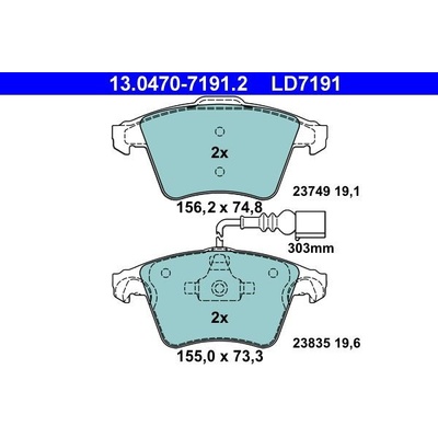 Sada brzdových platničiek kotúčovej brzdy ATE Ceramic 13.0470-7191.2