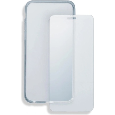 4smarts Комплект Калъф за LG Q6, удароустоичив, термополиуретан, 4smarts 360° Protection Set, Висококачествен стъклен скрийн протектор (защитно покритие) за дисплея на вашето мобилно устройство (Tempered Glass), прозрачни (DC31239)