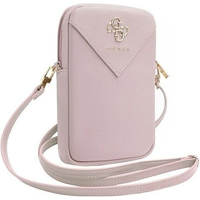 Guess PU Grained 4G Metal Logo se Zipem Pink