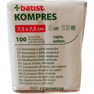 Batist KOMPRES Z GAZY 7,5 x 7,5 cm 100 ks