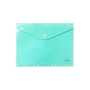 Biurfol Plastic briefcase with button A4 green Biurfol (TKZP-A4-04)