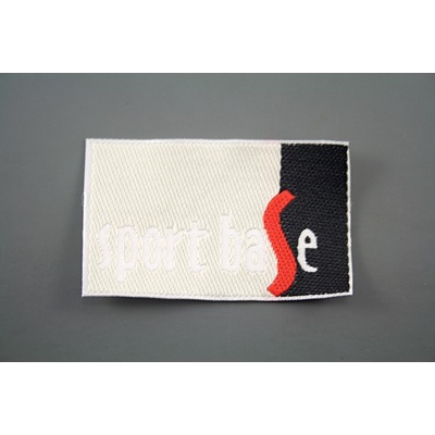 Našívacie záplata Sport Base - čierna, režná, biela, červená - rozmer 5,3 cm x 3 cm
