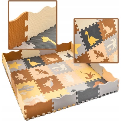 KIK KX5421 Pěnové puzzle 143 cm x 143 cm x 1 cm 36 dílků dinosauři – Zboží Mobilmania