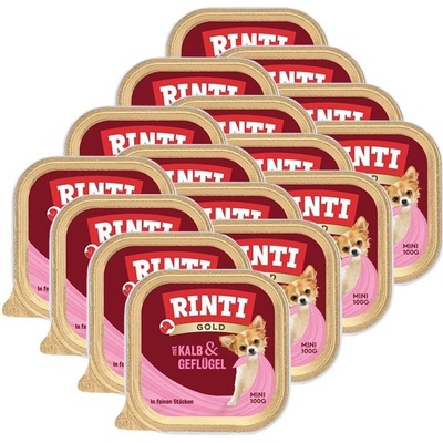 Rinti Gold Mini Adult teľa a hydina 16 x 100 g