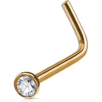 Šperky4U zlacený zahnutý piercing do nosu N0046-RD