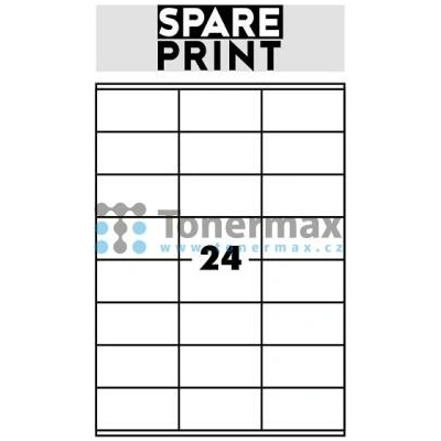 Spare Print Premium A4 24 etiket 70x36 mm 100 archů bílé