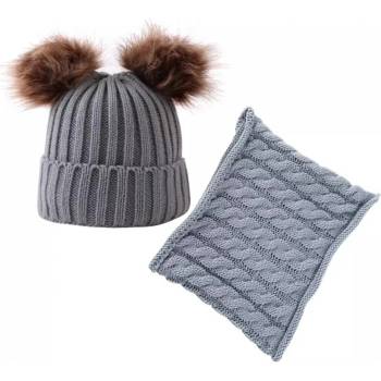 HARAHU Детска шапка тунелен шал cu-21534 - Сив kp21534 (cu-21534)