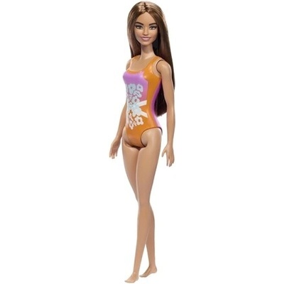 Barbie Beach svetlohnedé vlasy, ružové a oranžové plavky HXX50