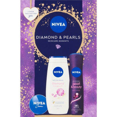 Nivea Deo Pearl Sprchový gél 250 ml, antiperspirant 150 ml a krém 30 ml Darčekové balenie