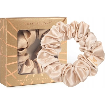 Crystallove Silk Scrunchie hedvábná gumička do vlasů Gold 1 ks