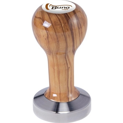 Buna Café Tamper oliva, lak, SP, nerez mat, plochý 53 mm