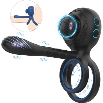 Biu-Biu - пръстен за пенис и вибратор за двойки (черен)