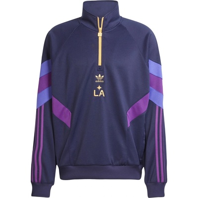 Adidas Мъжка блуза Adidas LA Galaxy Originals Half-Zip Crew Sweatshirt Mens - Noble Ink