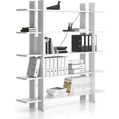 B2B Partner Kancelářský regál vysoký dlouhý SOLID, 1800 x 400 x 1825 mm, bílá