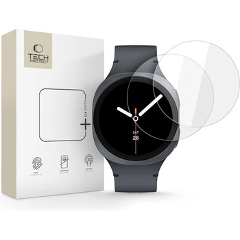 Tech-Protect 2 броя стъклени протектори за Samsung Galaxy Watch 8 (44mm) от Tech Protect Glass Fit+ - Прозрачни (5906302331499)