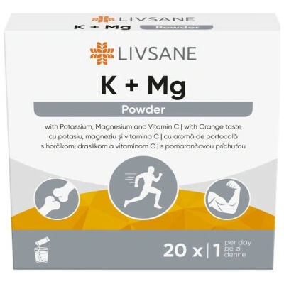 LIVSANE K + Mg draslík a horčík vrecúška s pomarančovou príchuťou 20 ks
