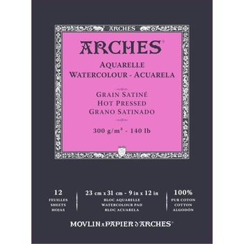ARCHES Watercolour Hot Pressed Pad Natural White Скицник 12 31 x 23 cm 300 g (A1795097)