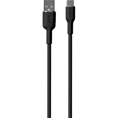 Puro PUUSBCICONBLK Soft Silicone USB-A to USB-C, 1,5m, černý