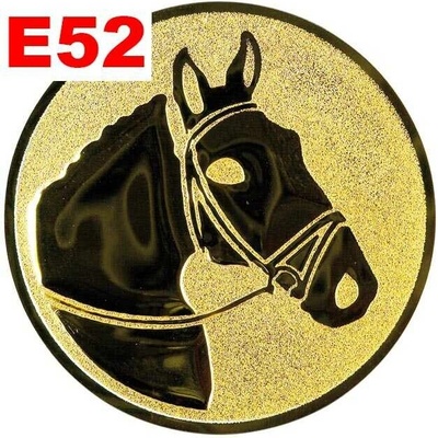 Emblém E52 HLAVA KONĚ- umístění na sportovní pohár nebo medaili 25 mm