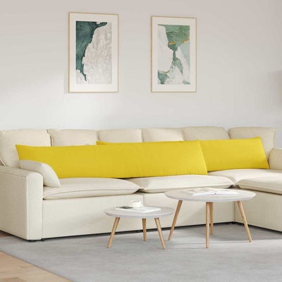 vidaXL Диван възглавници 2 pcs Светло жълто 200 x 40 см текстил (42013877)