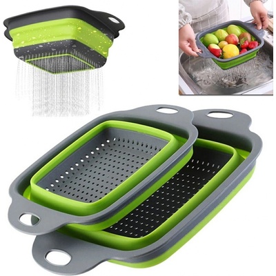 APT AG659D Skládací silikonové cedníky 2 ks - šedo-zelené