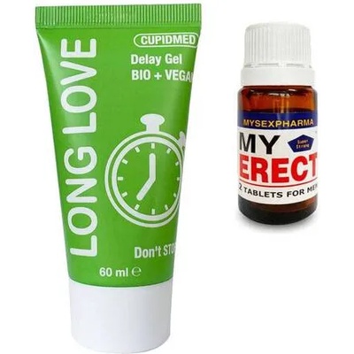 CUPID LABS Задържащ гел за мъже Long Love + My Erect за мъже 2 таблетки