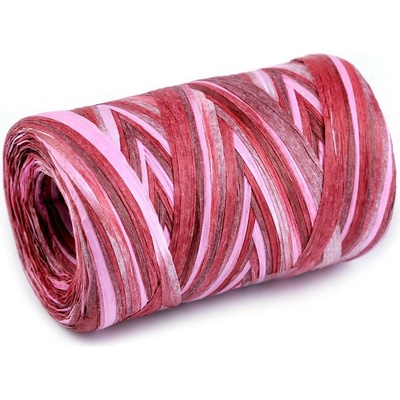 Lýko rafie k pletení tašek multicolor, šíře 5-8 mm - růžová