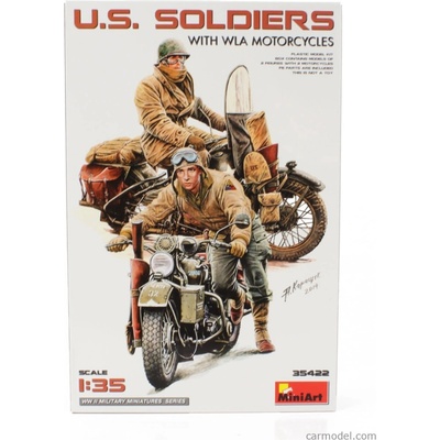 Miniart Figures Usa Soldiers With Wla Motorcycles 1945 1:35