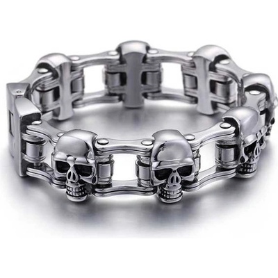 Steel Edge náramok z chirurgickej ocele reťaz s lebkami WJHB211