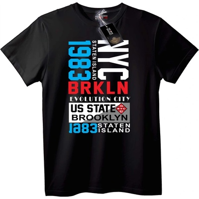 NOONEBRAND Тениска NYC Бруклин 1983 - XL, Black