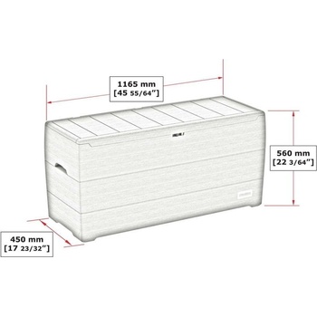 DURAMAX Durabox 270 l Plastový záhradný úložný box 117 x 45 x 56 cm - hnedý 86601