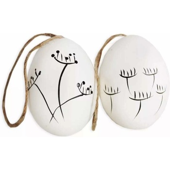 Lepaso Vajíčka reálná 6ks/6cm bílá/černá